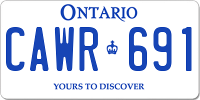 ON license plate CAWR691