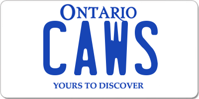 ON license plate CAWS