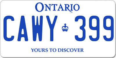 ON license plate CAWY399