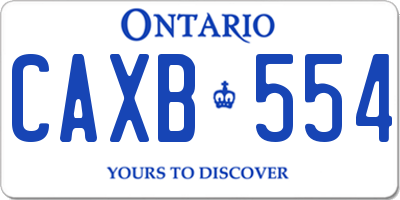ON license plate CAXB554