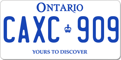 ON license plate CAXC909