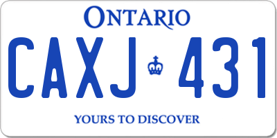 ON license plate CAXJ431