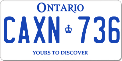 ON license plate CAXN736