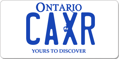 ON license plate CAXR