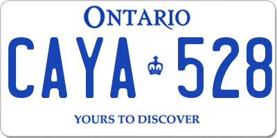 ON license plate CAYA528