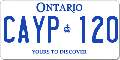 ON license plate CAYP120