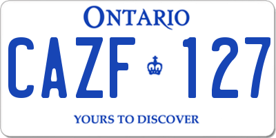 ON license plate CAZF127