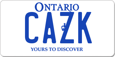 ON license plate CAZK
