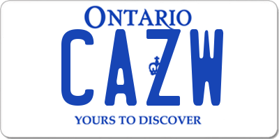 ON license plate CAZW