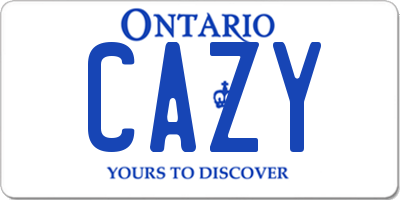 ON license plate CAZY