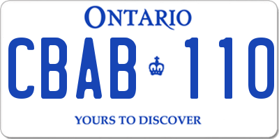 ON license plate CBAB110