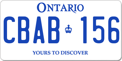 ON license plate CBAB156