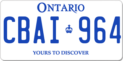 ON license plate CBAI964