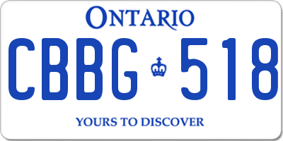 ON license plate CBBG518