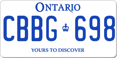 ON license plate CBBG698