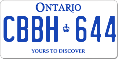 ON license plate CBBH644