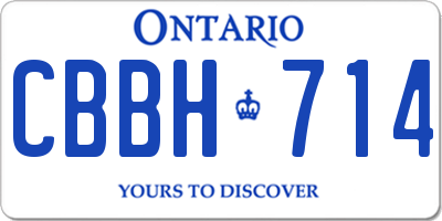 ON license plate CBBH714