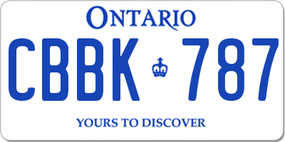 ON license plate CBBK787