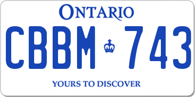 ON license plate CBBM743