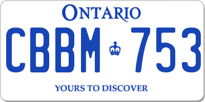 ON license plate CBBM753