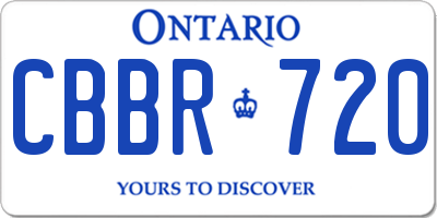 ON license plate CBBR720