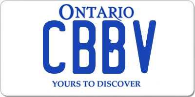 ON license plate CBBV