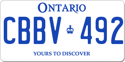 ON license plate CBBV492