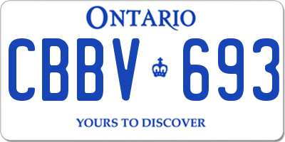 ON license plate CBBV693