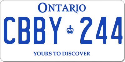 ON license plate CBBY244