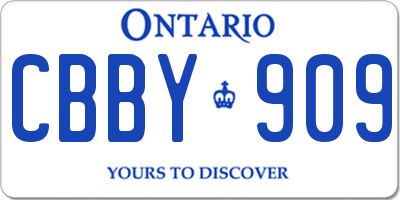 ON license plate CBBY909