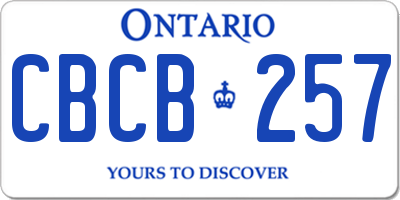 ON license plate CBCB257