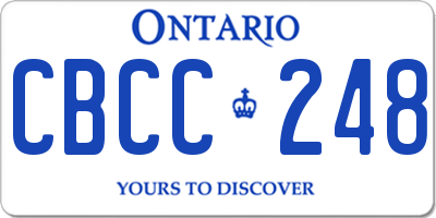ON license plate CBCC248