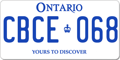ON license plate CBCE068