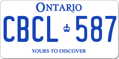 ON license plate CBCL587