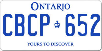ON license plate CBCP652