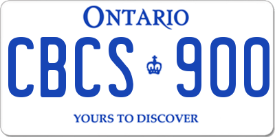 ON license plate CBCS900
