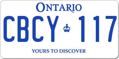 ON license plate CBCY117