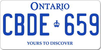 ON license plate CBDE659