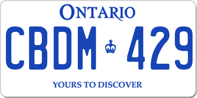ON license plate CBDM429