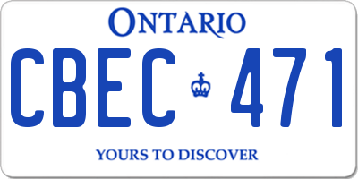 ON license plate CBEC471