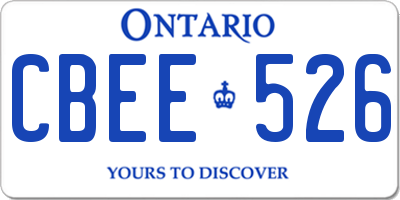 ON license plate CBEE526