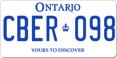 ON license plate CBER098