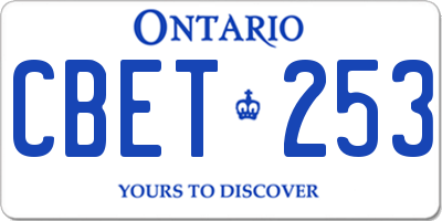 ON license plate CBET253