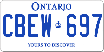 ON license plate CBEW697