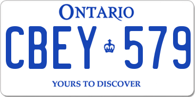 ON license plate CBEY579