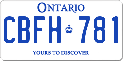 ON license plate CBFH781