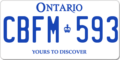 ON license plate CBFM593
