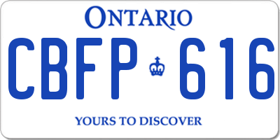 ON license plate CBFP616