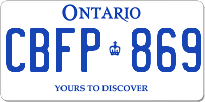 ON license plate CBFP869