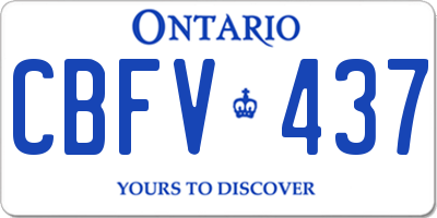 ON license plate CBFV437